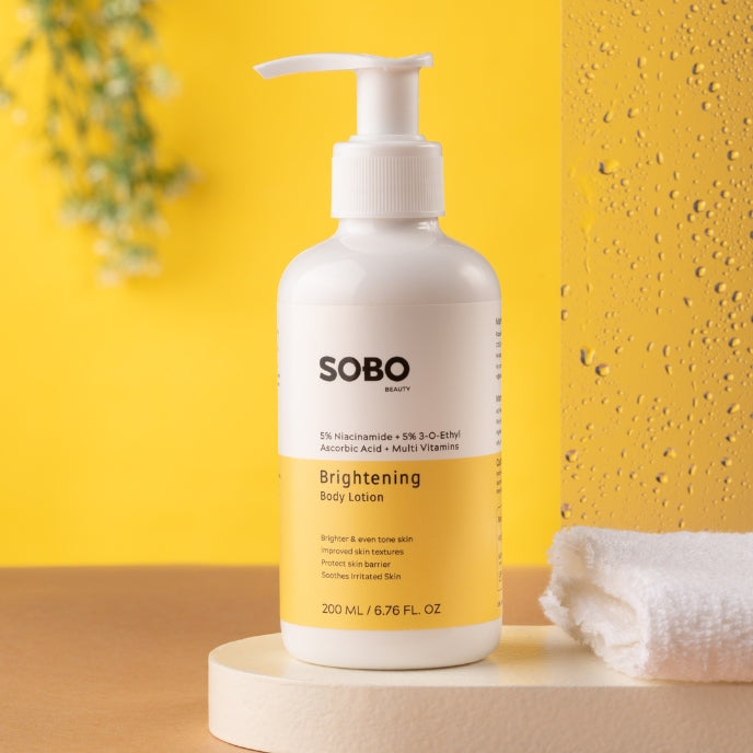 Brightening Body Lotion – With 5% Niacinamide, 5% Vitamin C , Vitamin- E , B5, Turmeric & Kakadu Plum Root Extract – 200 ML