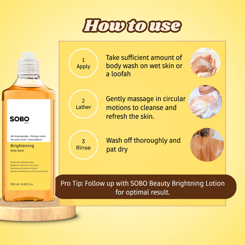 Brightening Body Wash with Niacinamide & Kojic Acid - 250ML